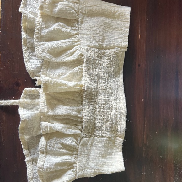 Cream Ruffled Strapless Top - Picture 2 of 2